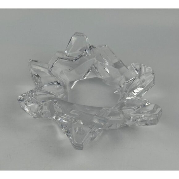 Ice Crystal Shaped Ashtray Signed Faceted Design & FM Art Glass Marking - Picture 2 of 10